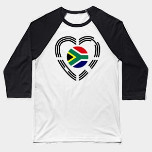 Korean South African Multinational Patriot Flag Series (Heart) Baseball T-Shirt